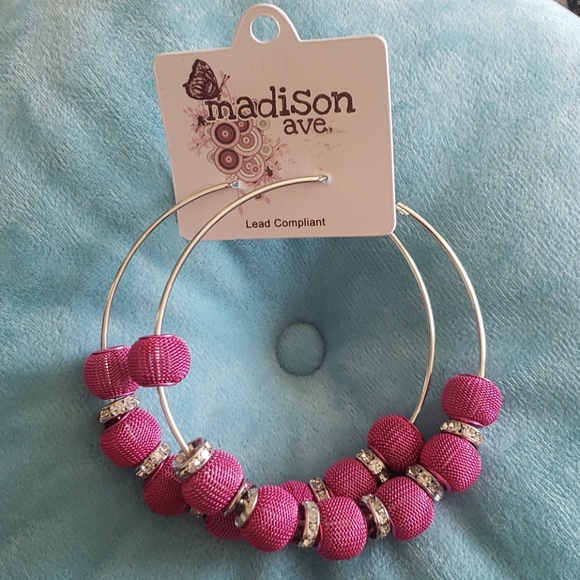 Beaded Mesh Hoops - Picture 1 of 1